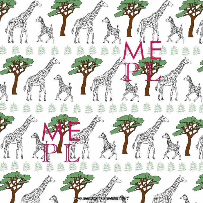  : Giraffe and baby pattern