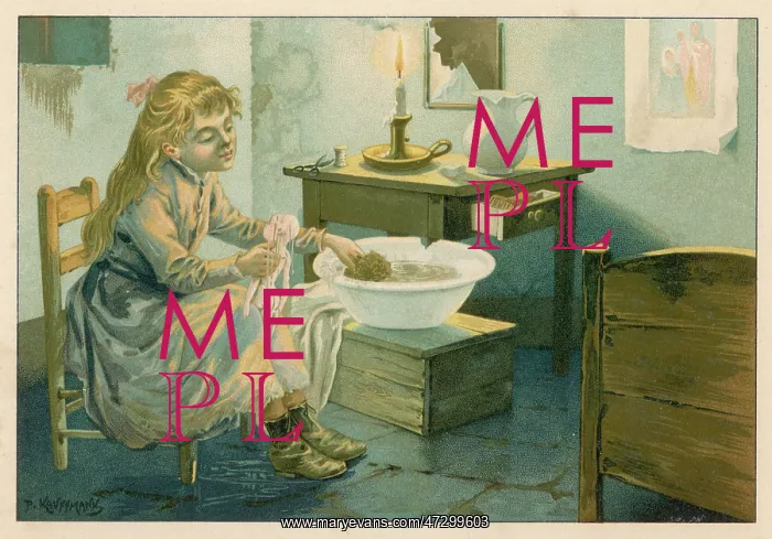  : GIRL BATHES DOLL