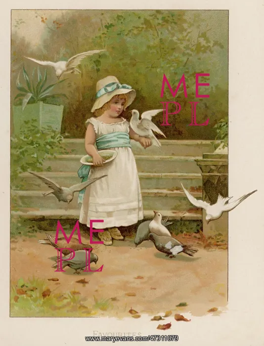  : GIRL WITH BIRDS C1885