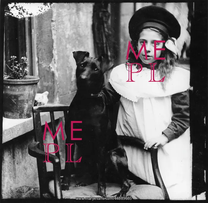 : Girl with black dog : Girl with black dog