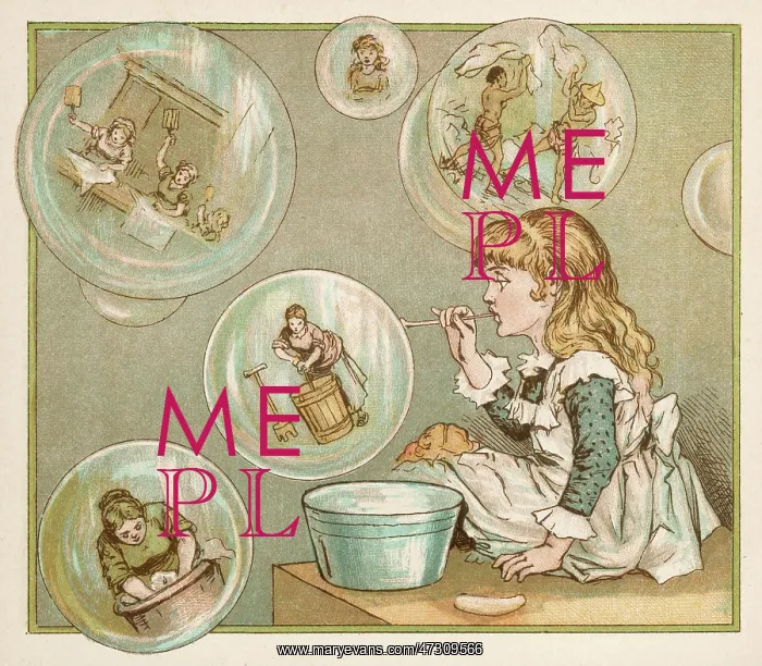 : GIRL BLOWING BUBBLES : GIRL BLOWING BUBBLES