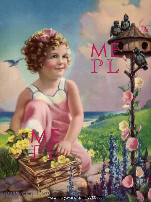 : Girl and Bluebirds : Girl and Bluebirds