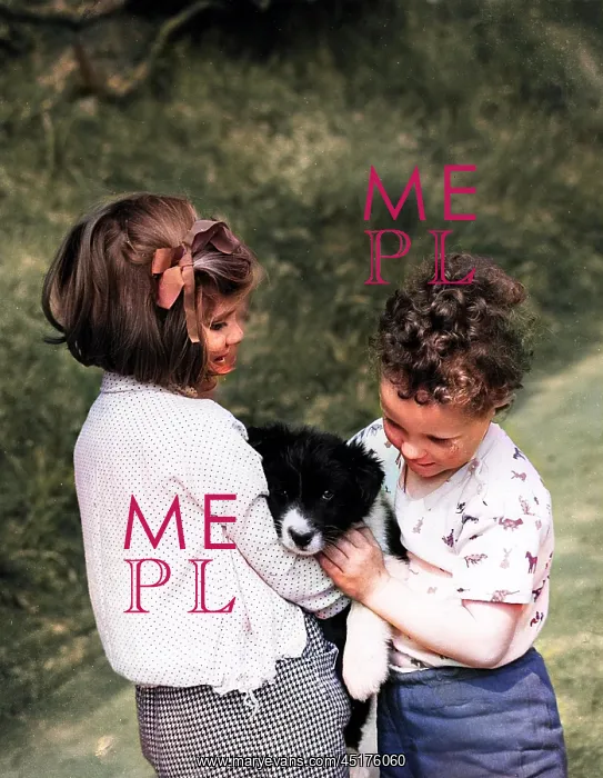  : Girl and boy with puppy
