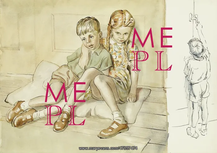 : Girl and Boy sitting on cushions : Girl and Boy sitting on cushions