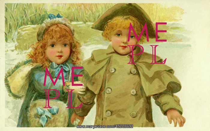  : Girl and boy in the snow