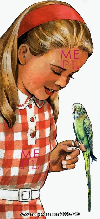  : Girl with budgerigar