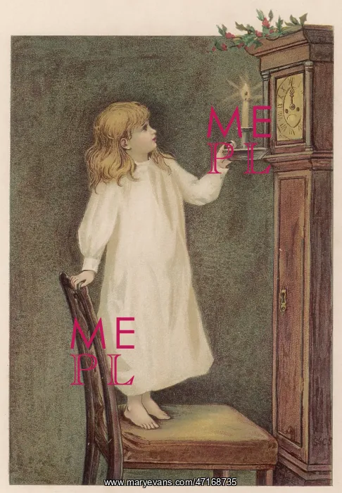 : Girl, Candle - Clock : Girl, Candle - Clock