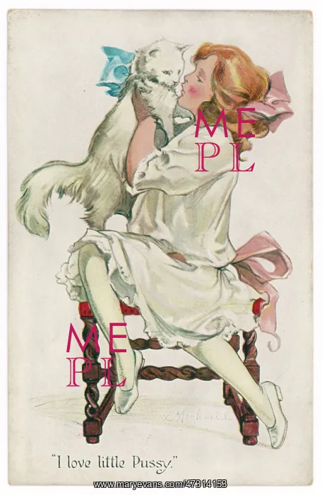 : GIRL AND CAT : GIRL AND CAT