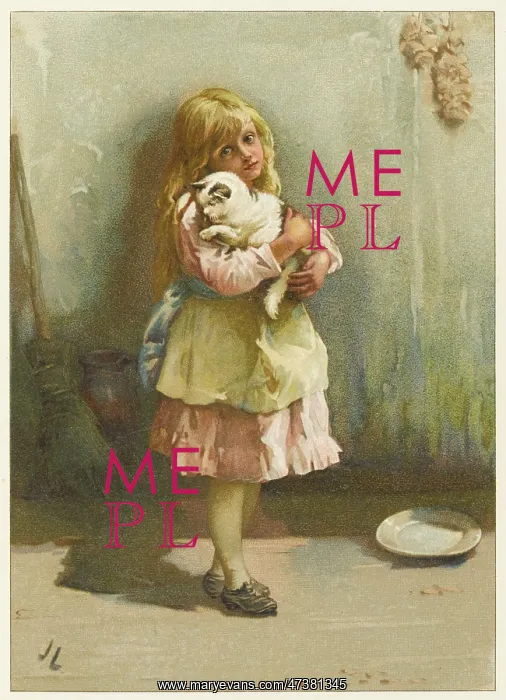  : GIRL WITH CAT  /  J LAWSON