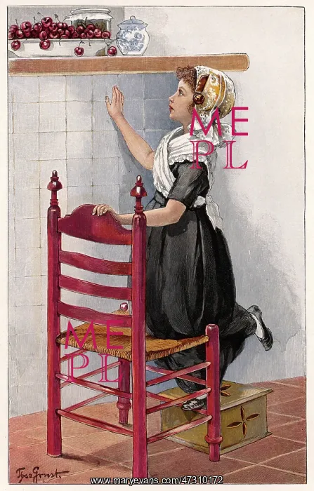 : GIRL AND CHERRIES 1902 : GIRL AND CHERRIES 1902