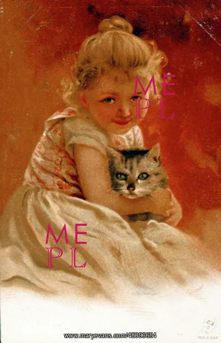  : Girl cuddling her cat