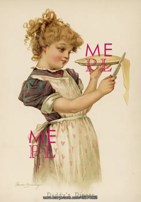 : GIRL CUTS PIE EDGE 1890 : GIRL CUTS PIE EDGE 1890