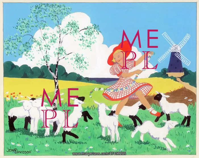 : Girl dancing amongst lambs : Girl dancing amongst lambs