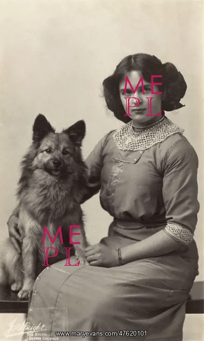  : Girl with dog in studio photo
