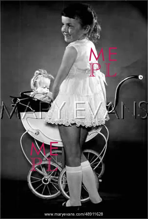 : GIRL WITH DOLL IN PRAM : GIRL WITH DOLL IN PRAM