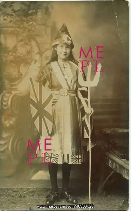 : Girl dressed as Britannia : Girl dressed as Britannia