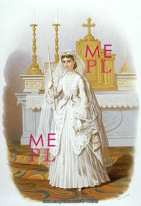  : Girl dressed for her first communion