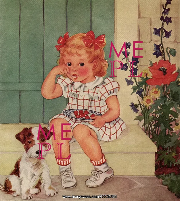 : Girl eats Berries off a Plate : Girl eats Berries off a Plate