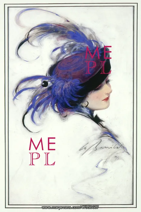 : Girl in an exotic Blue Feathered Hat : Girl in an exotic Blue Feathered Hat