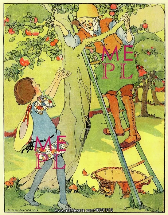  : Girl and Farmer picking Apples