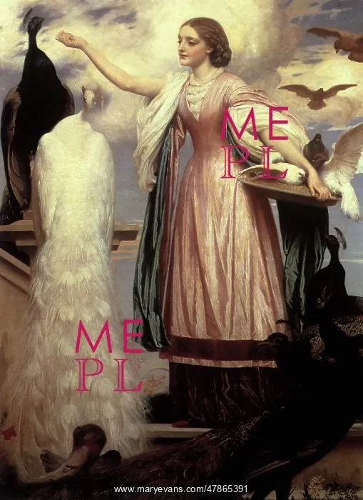  : Girl Feeding Peacocks, by Leighton
