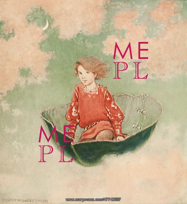 : Girl flying in Magic Leaf : Girl flying in Magic Leaf