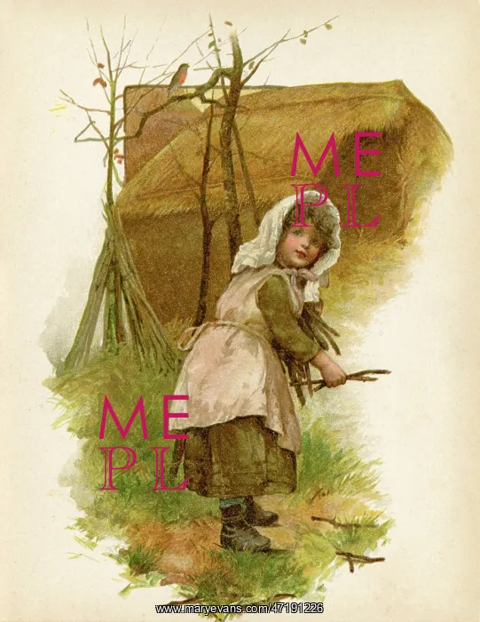  : GIRL GATHERS TWIGS