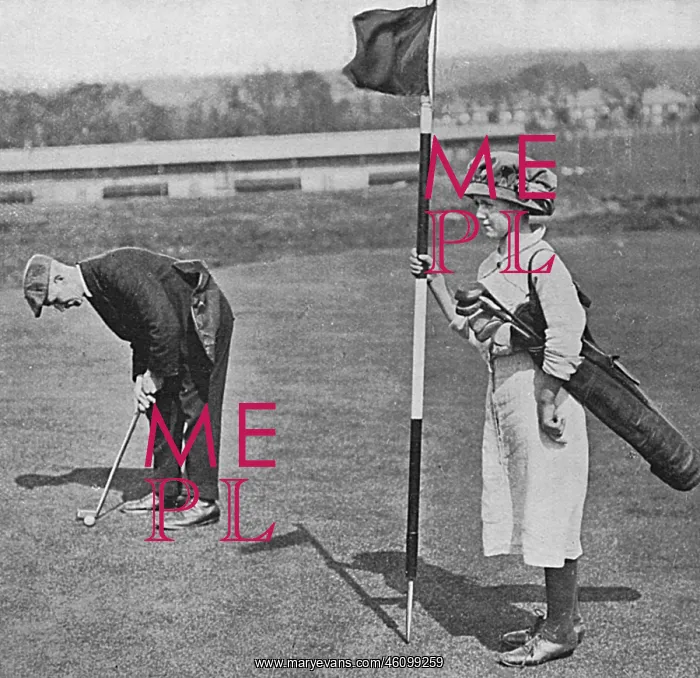 : Girl golf caddy, WW1 : Girl golf caddy, WW1