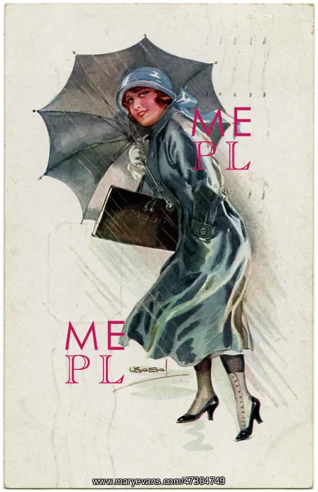 : GIRL WITH GREY BROLLY : GIRL WITH GREY BROLLY