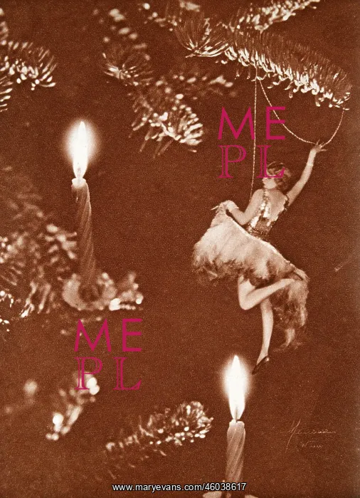 : Girl hanging on a Christmas tree : Girl hanging on a Christmas tree
