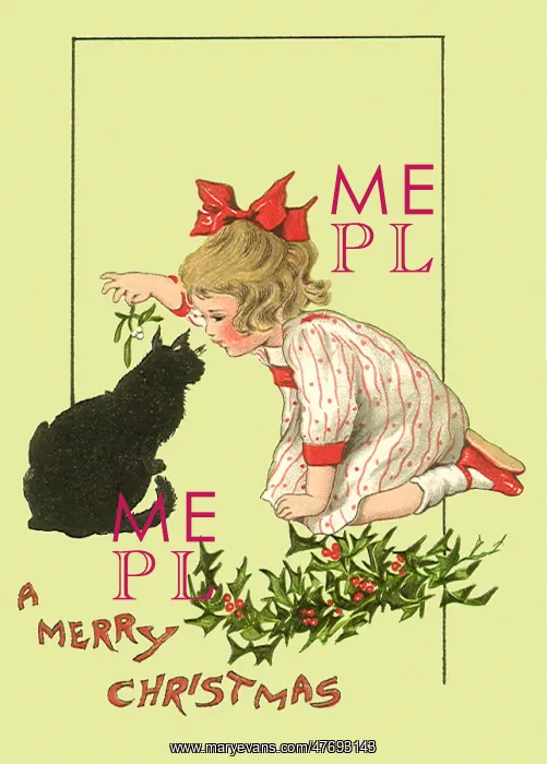  : Girl with Holly and Black Cat