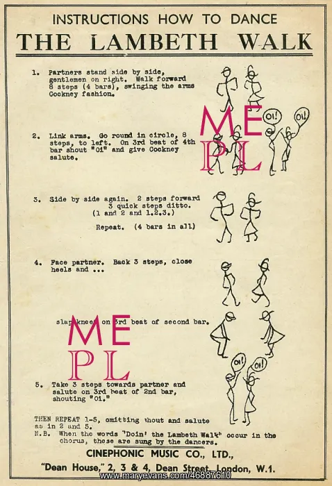 : Me and My Girl - Instructions how to dance the Lambeth Walk : Me and My Girl - Instructions how to dance the Lambeth Walk
