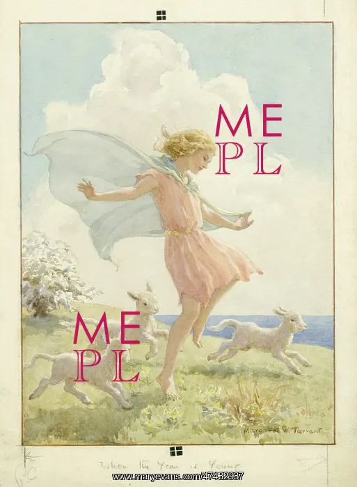  : A girl and three lambs