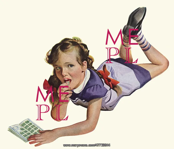  : Girl licks Stamp