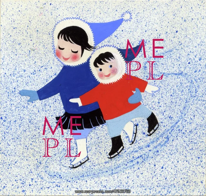  : Girl and little boy skating
