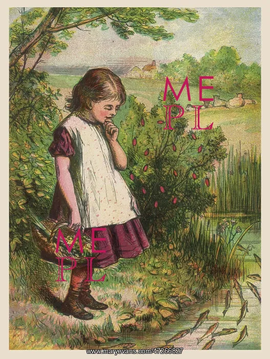 : Girl Looks at Brook - 1860 : Girl Looks at Brook - 1860