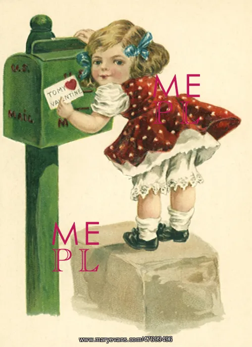 : Girl Mailing Valentine : Girl Mailing Valentine