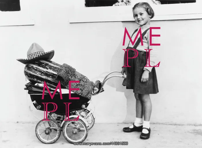 : GIRL WITH MARROW IN PRAM : GIRL WITH MARROW IN PRAM