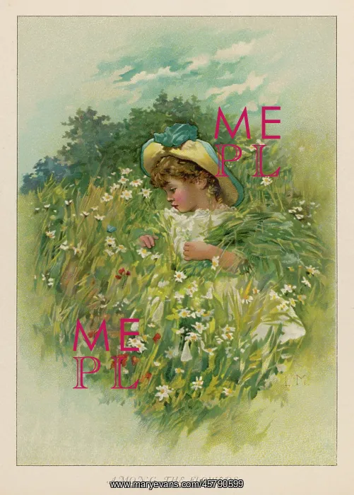 : GIRL IN A MEADOW 1889 : GIRL IN A MEADOW 1889