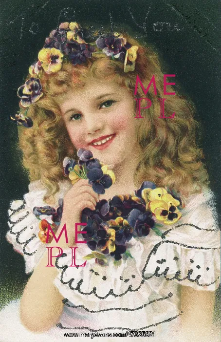 : GIRL WITH PANSIES C.1905 : GIRL WITH PANSIES C.1905