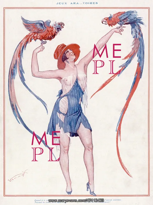 : GIRL WITH PARROTS : GIRL WITH PARROTS