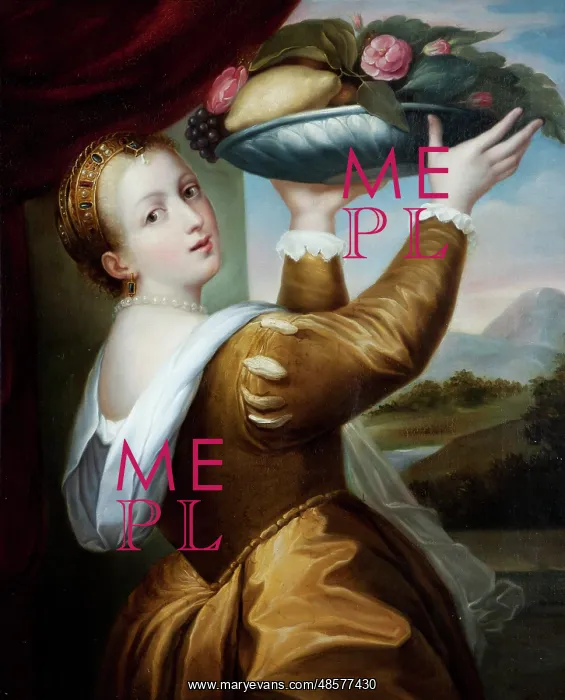 : Girl with a Platter of Fruit, after Titian : Girl with a Platter of Fruit, after Titian