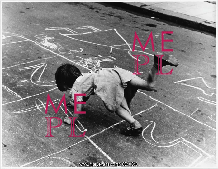 : Girl playing hopscotch : Girl playing hopscotch
