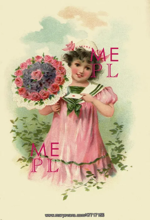 : Girl with Posy and Envelope : Girl with Posy and Envelope