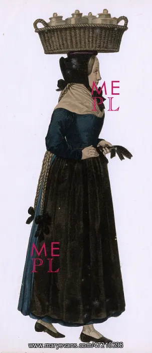 : GIRL WITH POTS C1850 : GIRL WITH POTS C1850