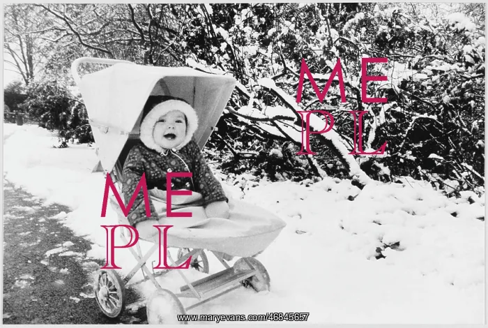 : GIRL IN PRAM IN SNOW : GIRL IN PRAM IN SNOW