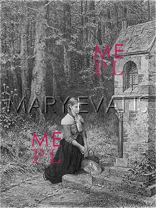 : GIRL PRAYING IN FOREST : GIRL PRAYING IN FOREST
