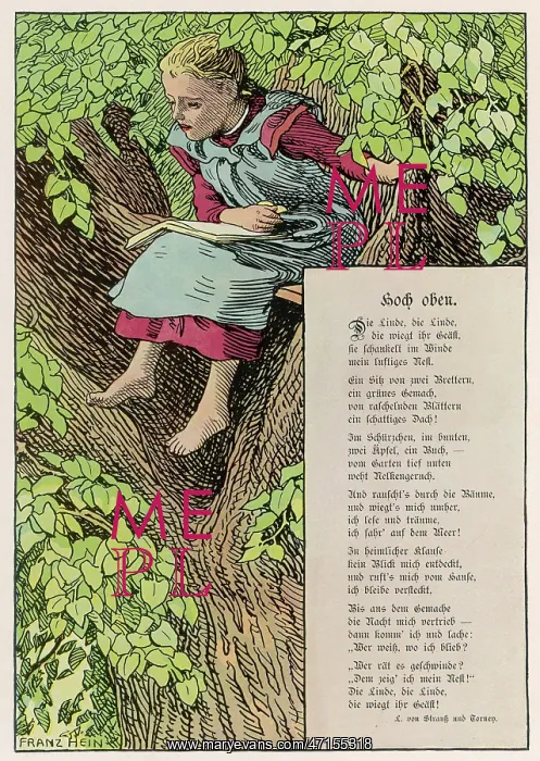 : Girl reading in a tree : Girl reading in a tree