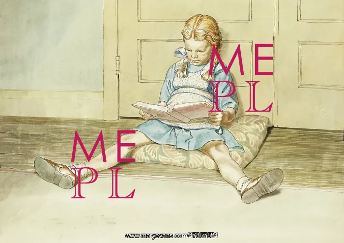 : Girl reading whilst sat on a cuskion on the floor : Girl reading whilst sat on a cuskion on the floor
