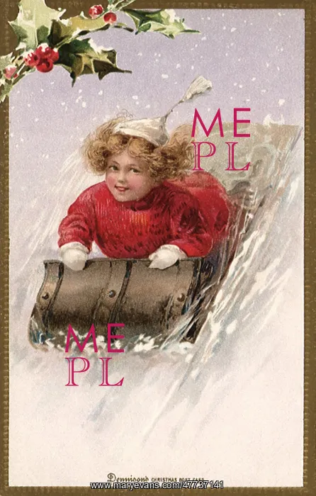  : Girl riding Sled